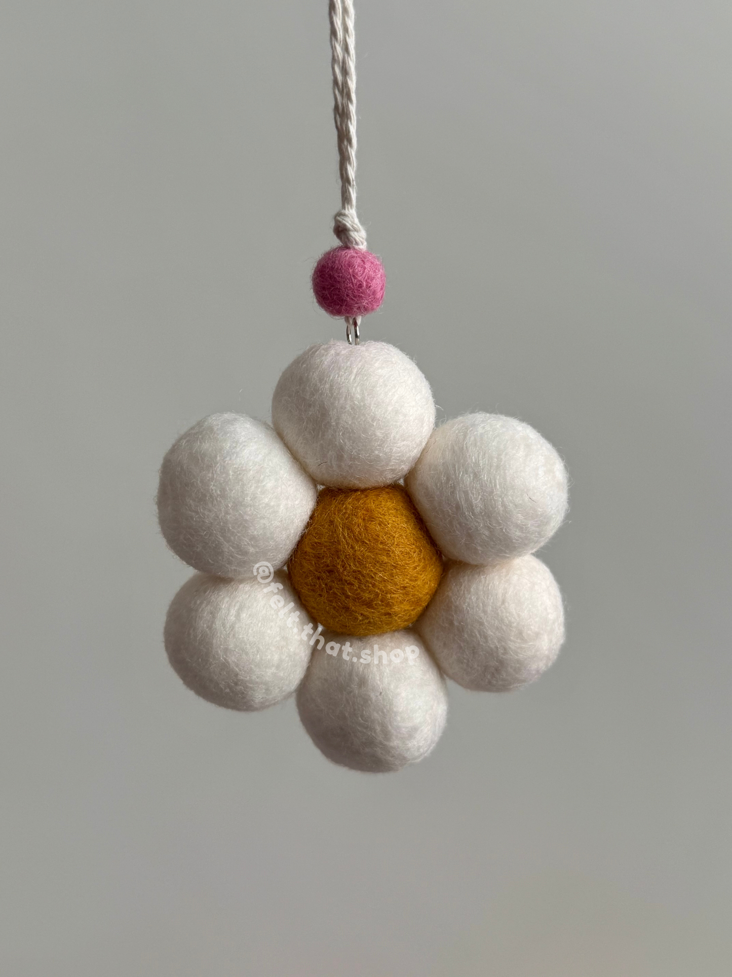 Jumbo Flower Car Charm (White)