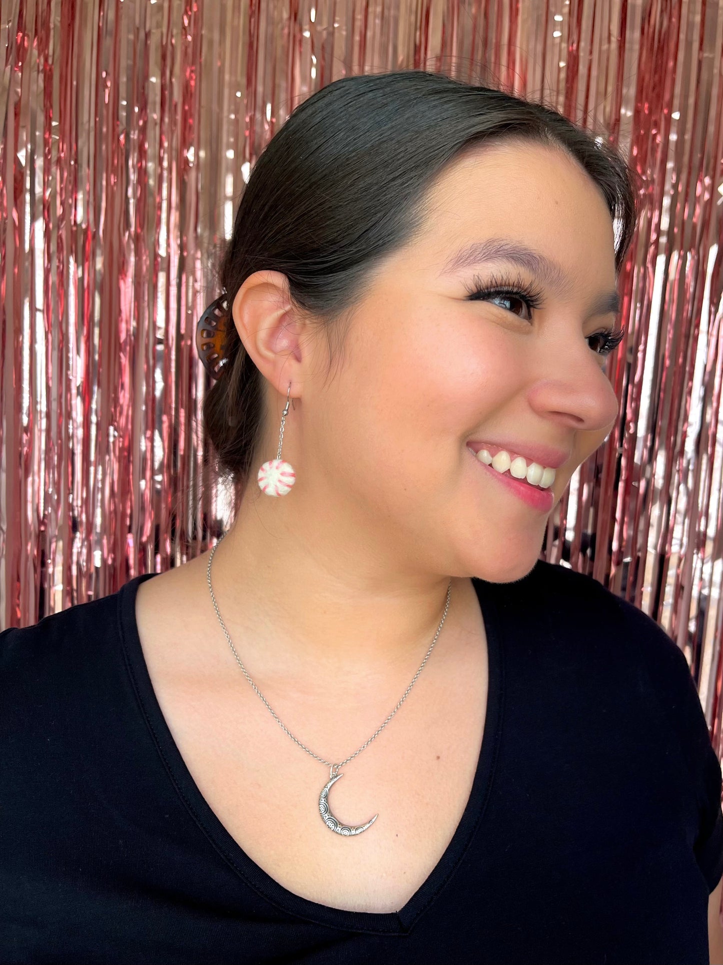 Pink Peppermint Dangles