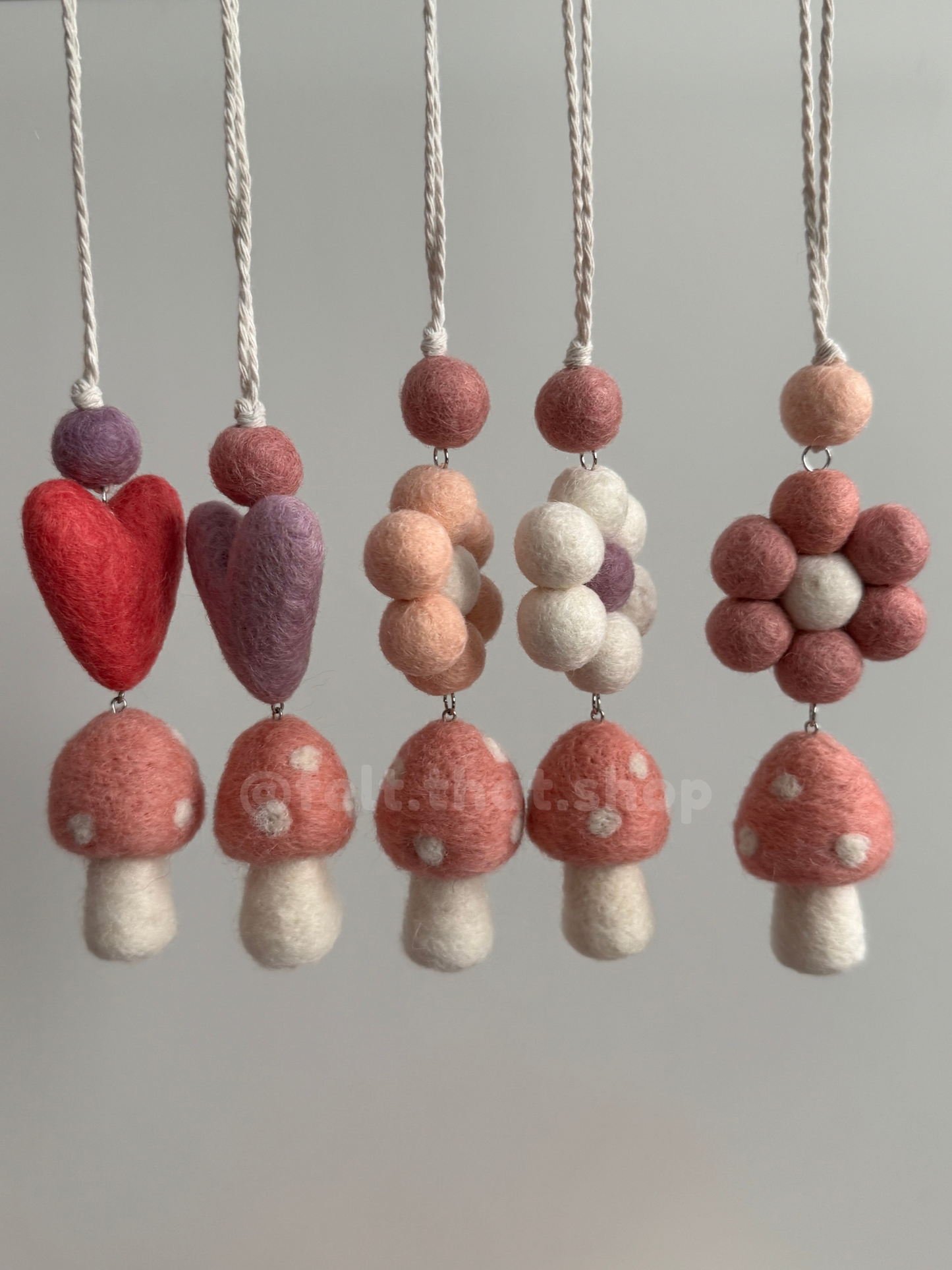 Pink Mushroom Car Charm