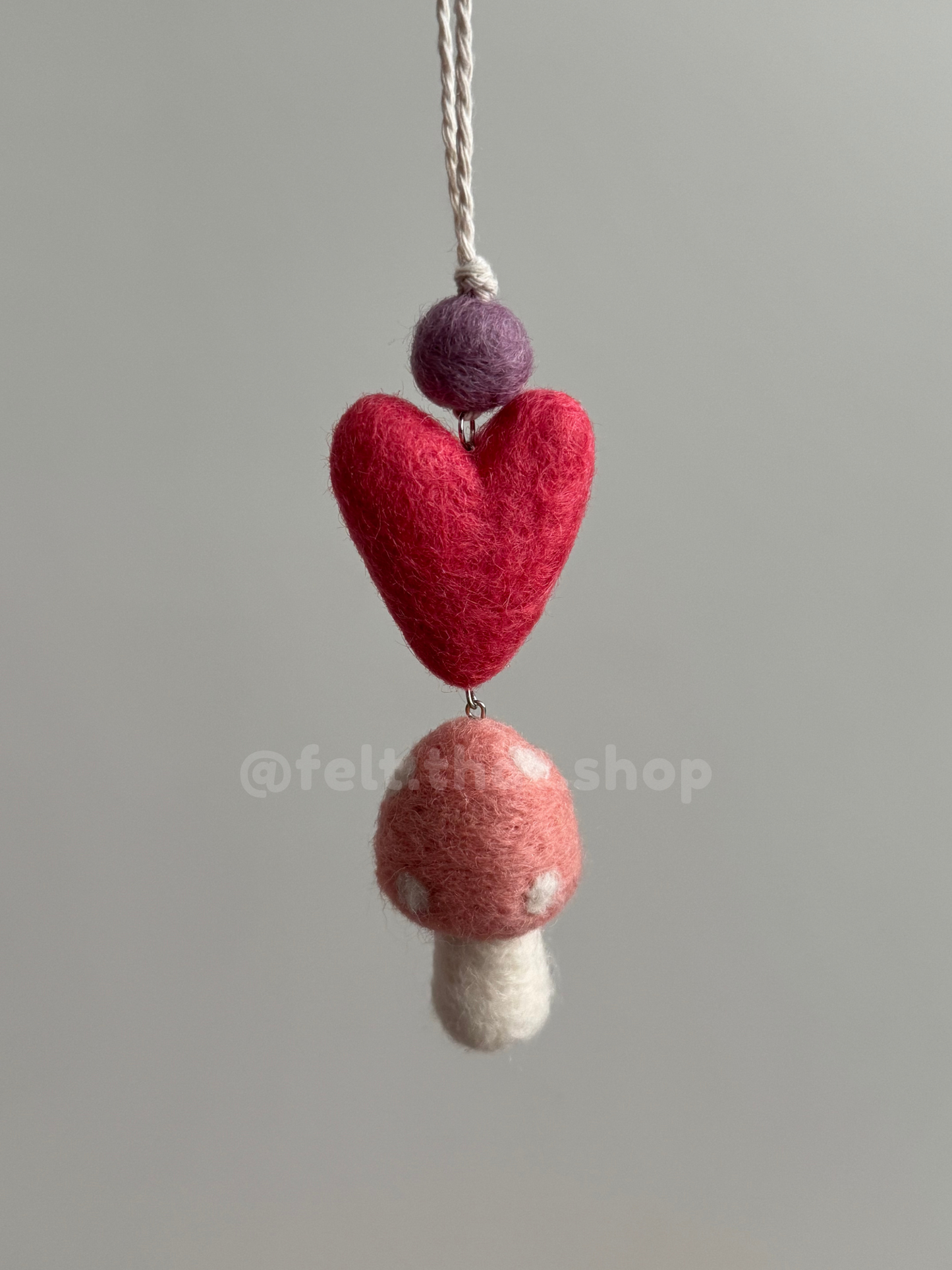 Pink Mushroom Car Charm