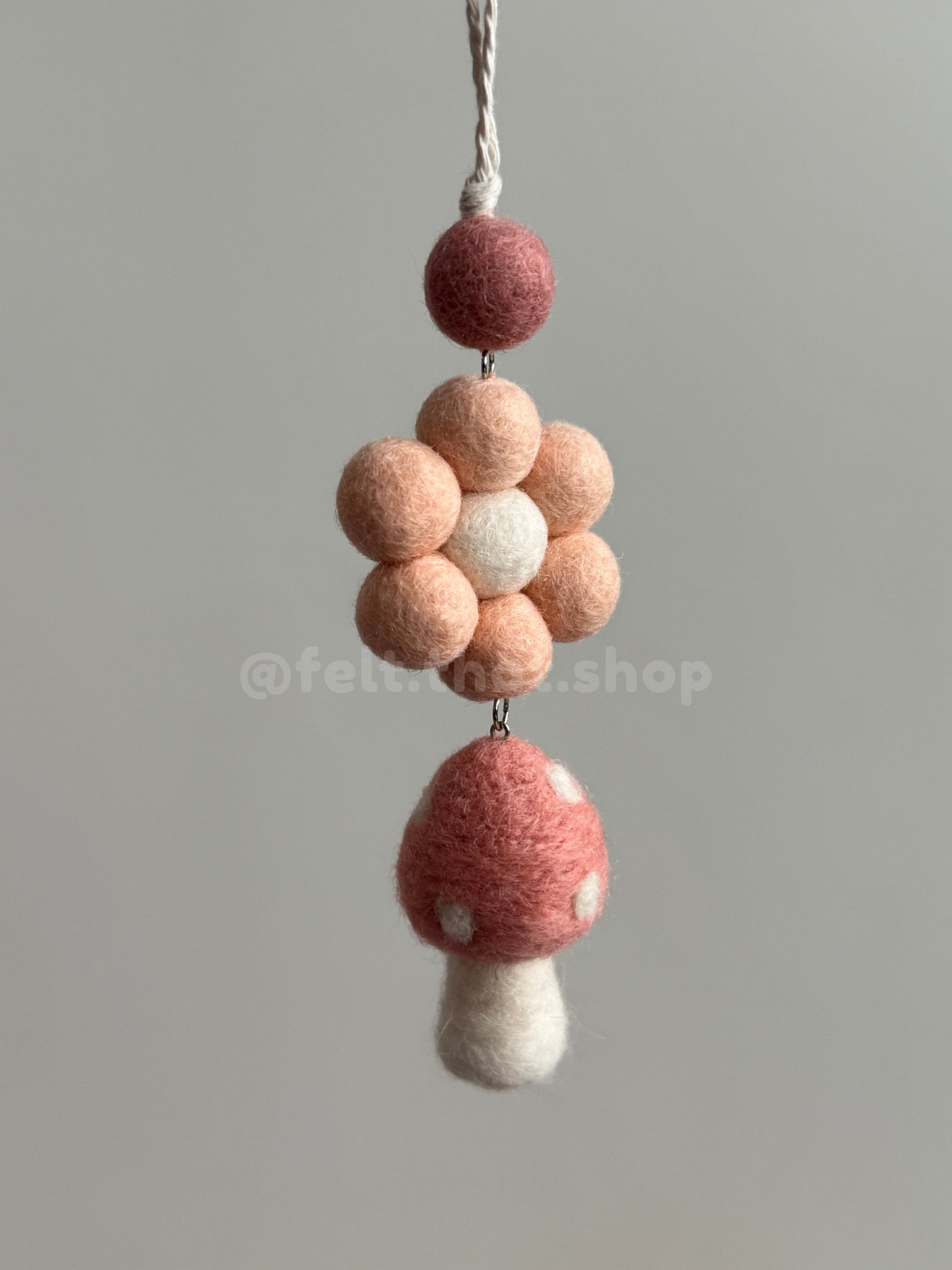Pink Mushroom Car Charm