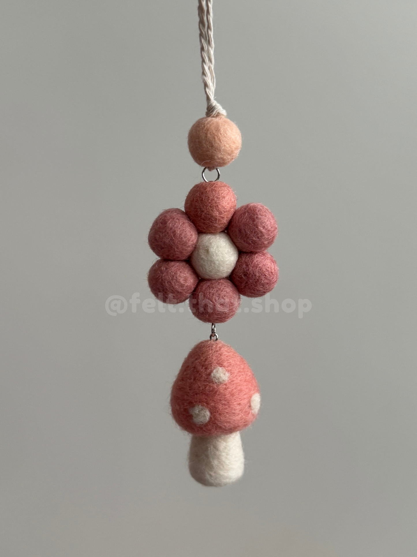 Pink Mushroom Car Charm
