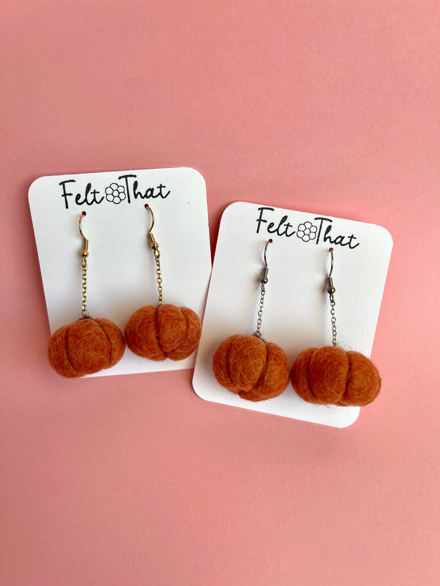 Dark Orange Pumpkin Dangles