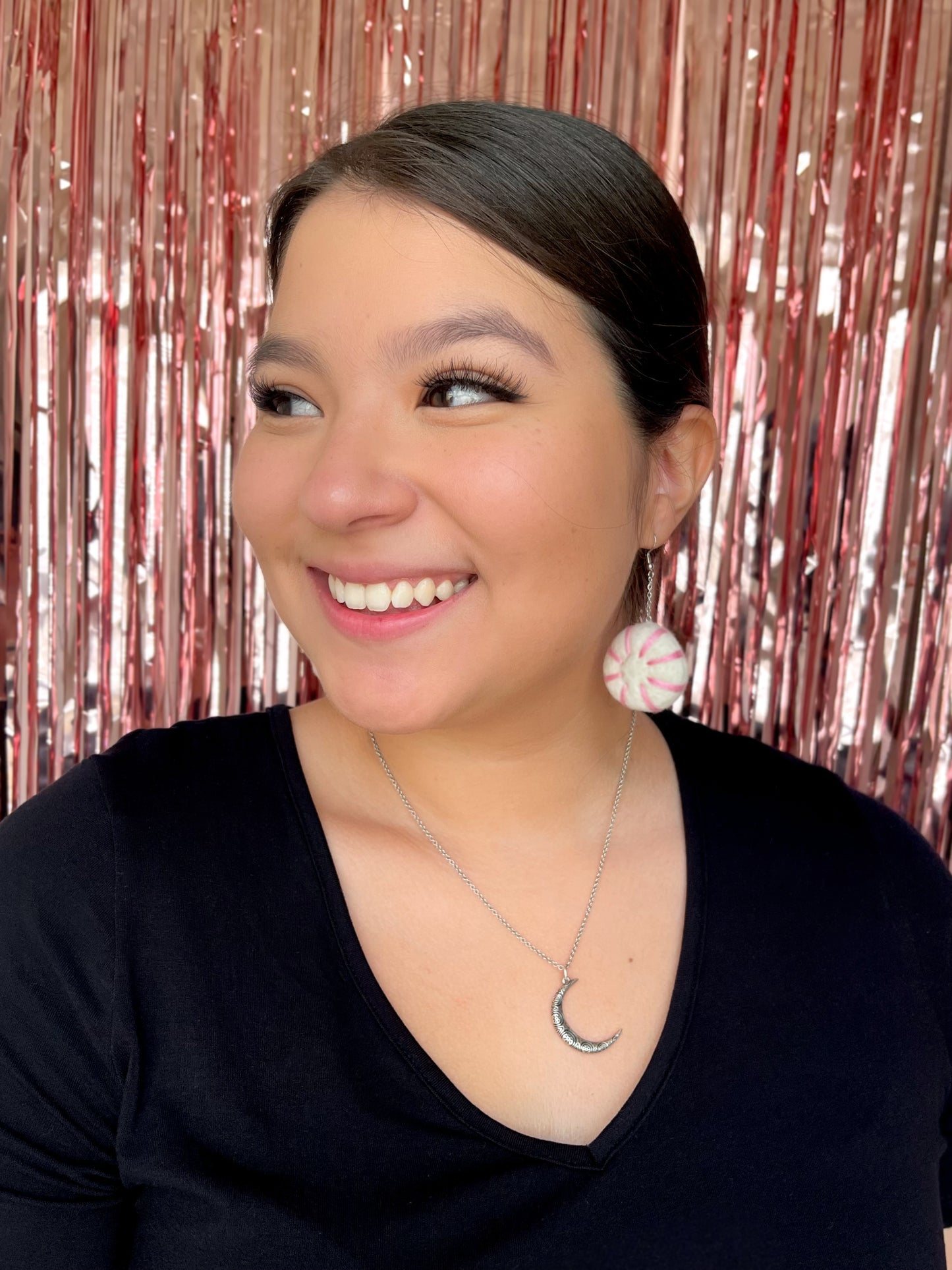 Medium Pink Peppermint Dangles