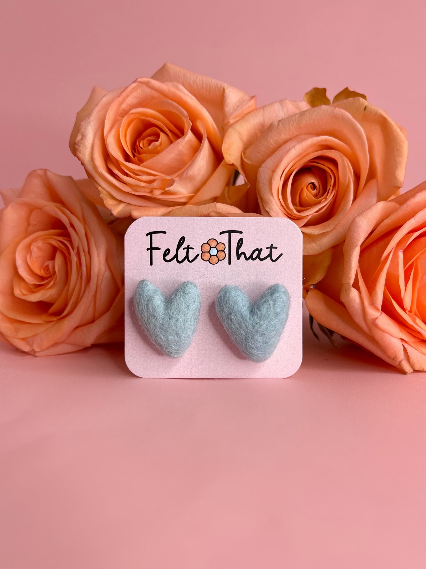 Sky Blue Heart Studs