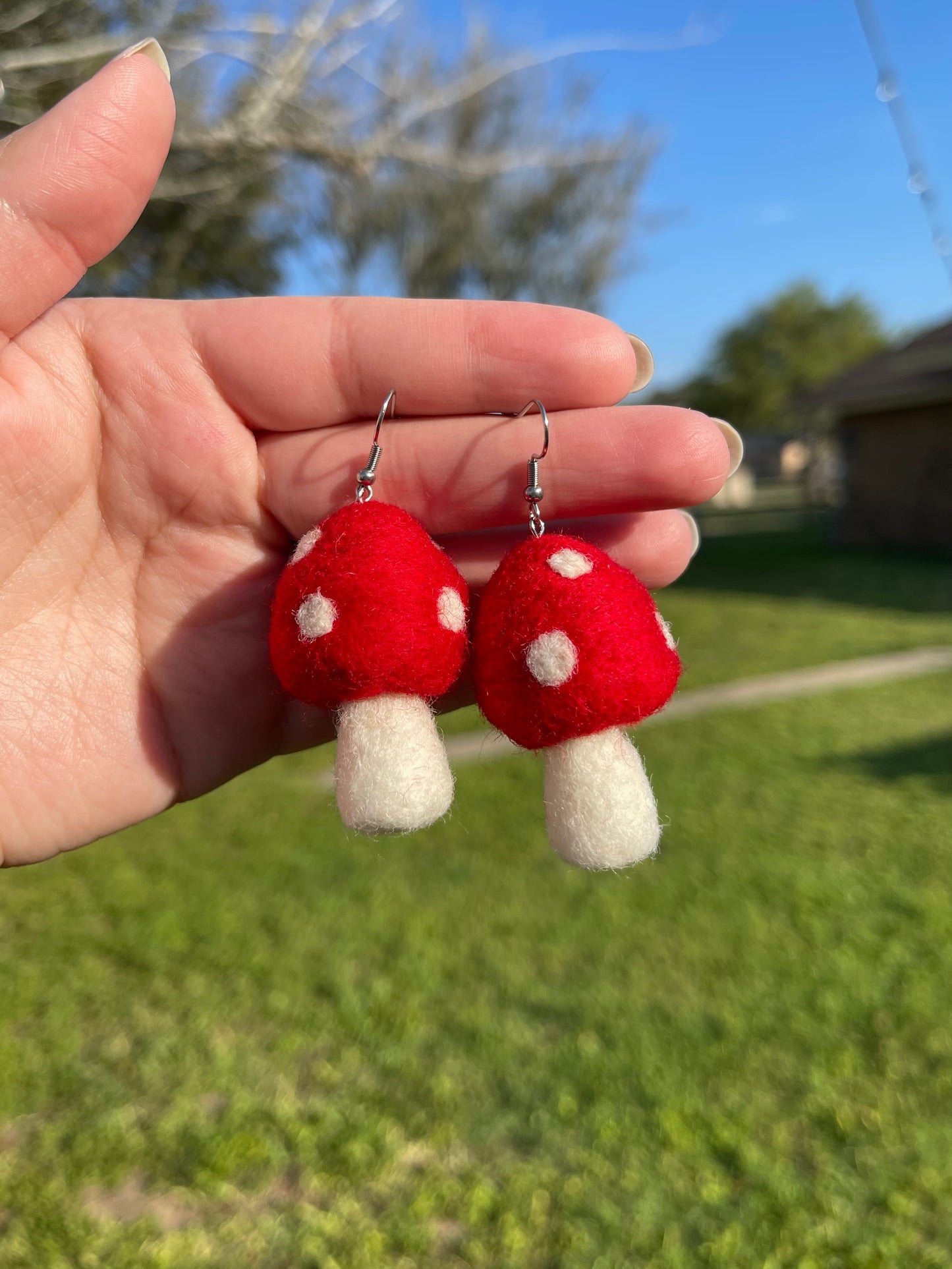 Red Mushroom Earrings