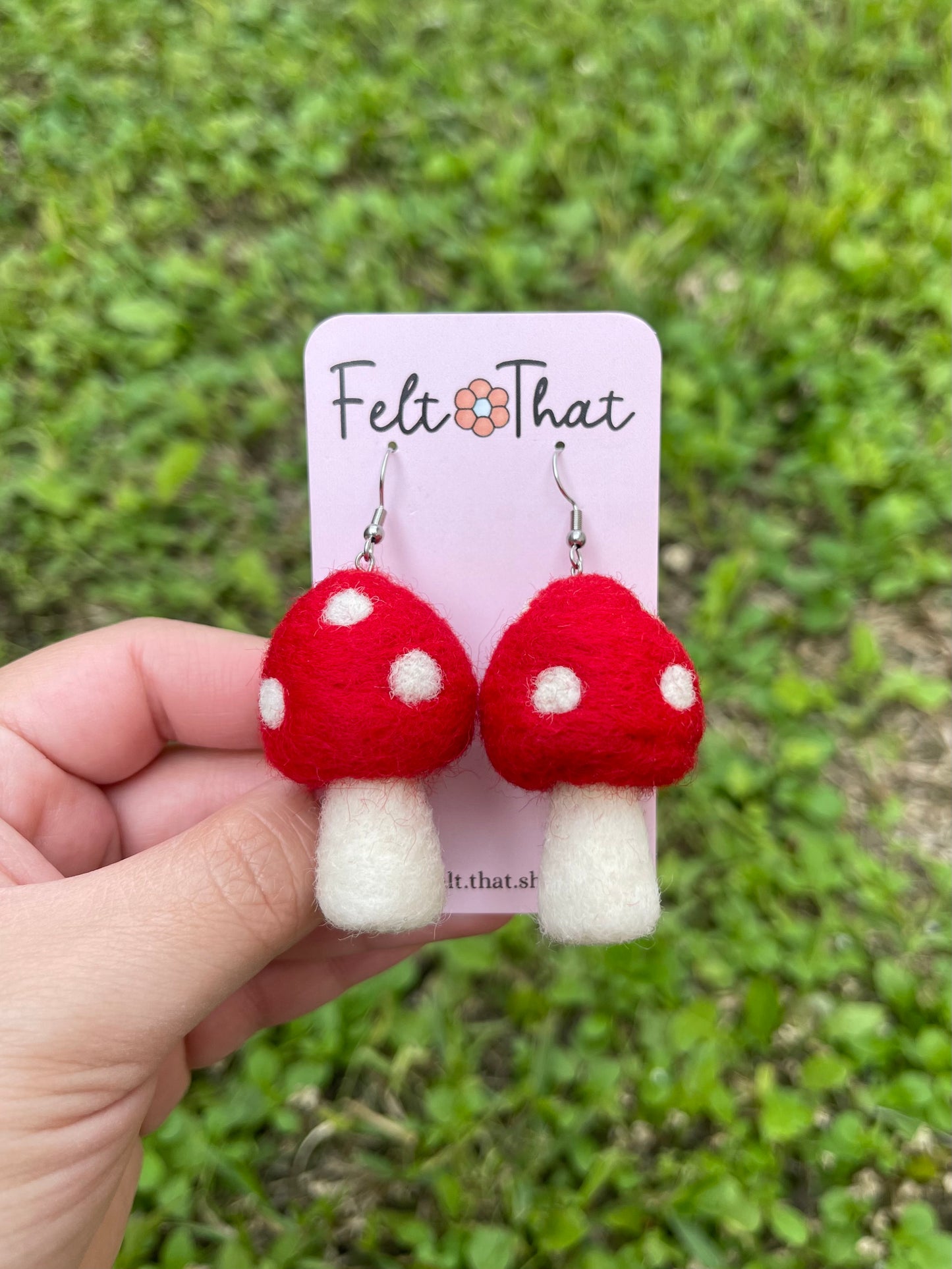 Red Mushroom Earrings