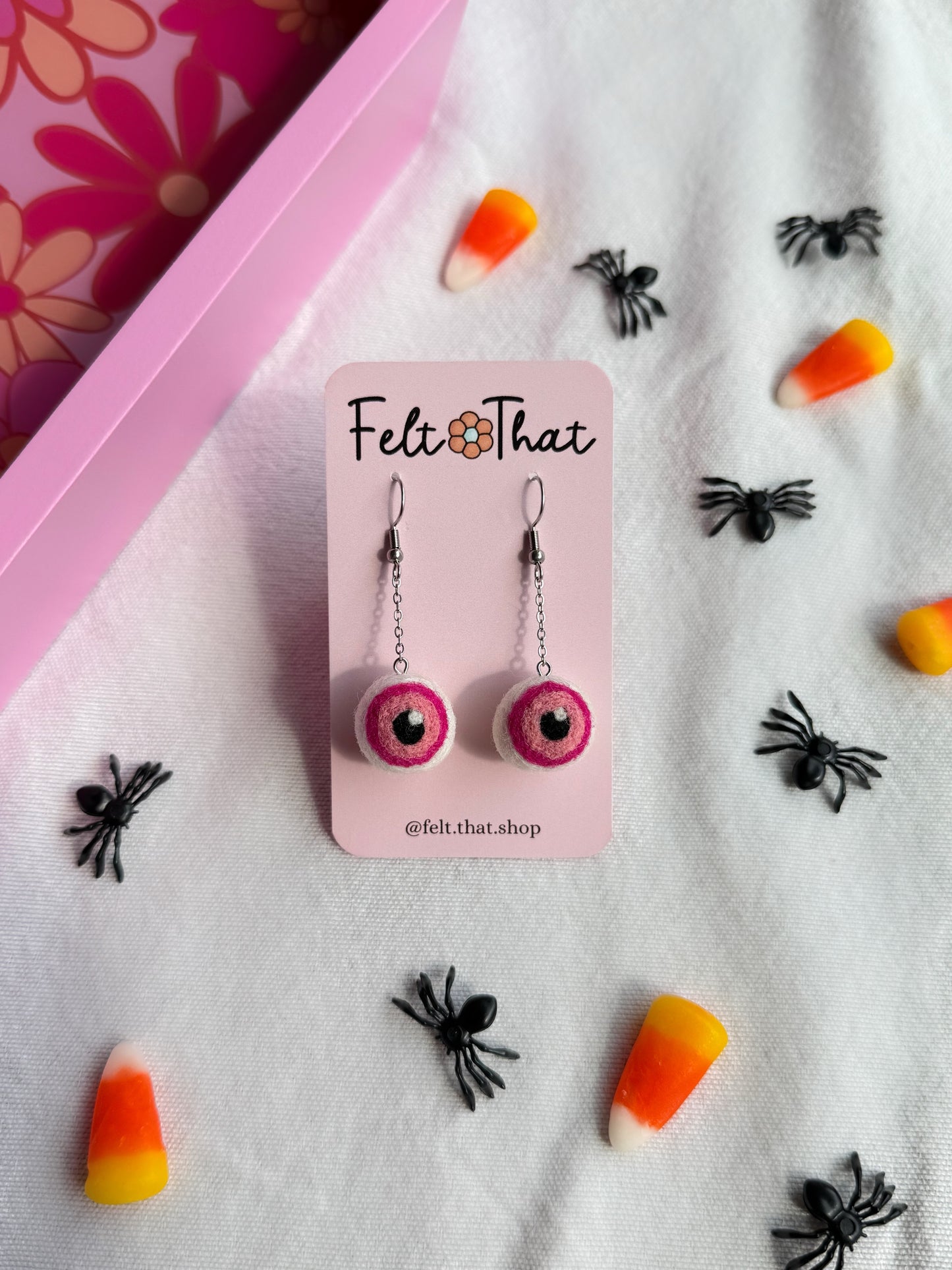 Pink Eyeball Dangles
