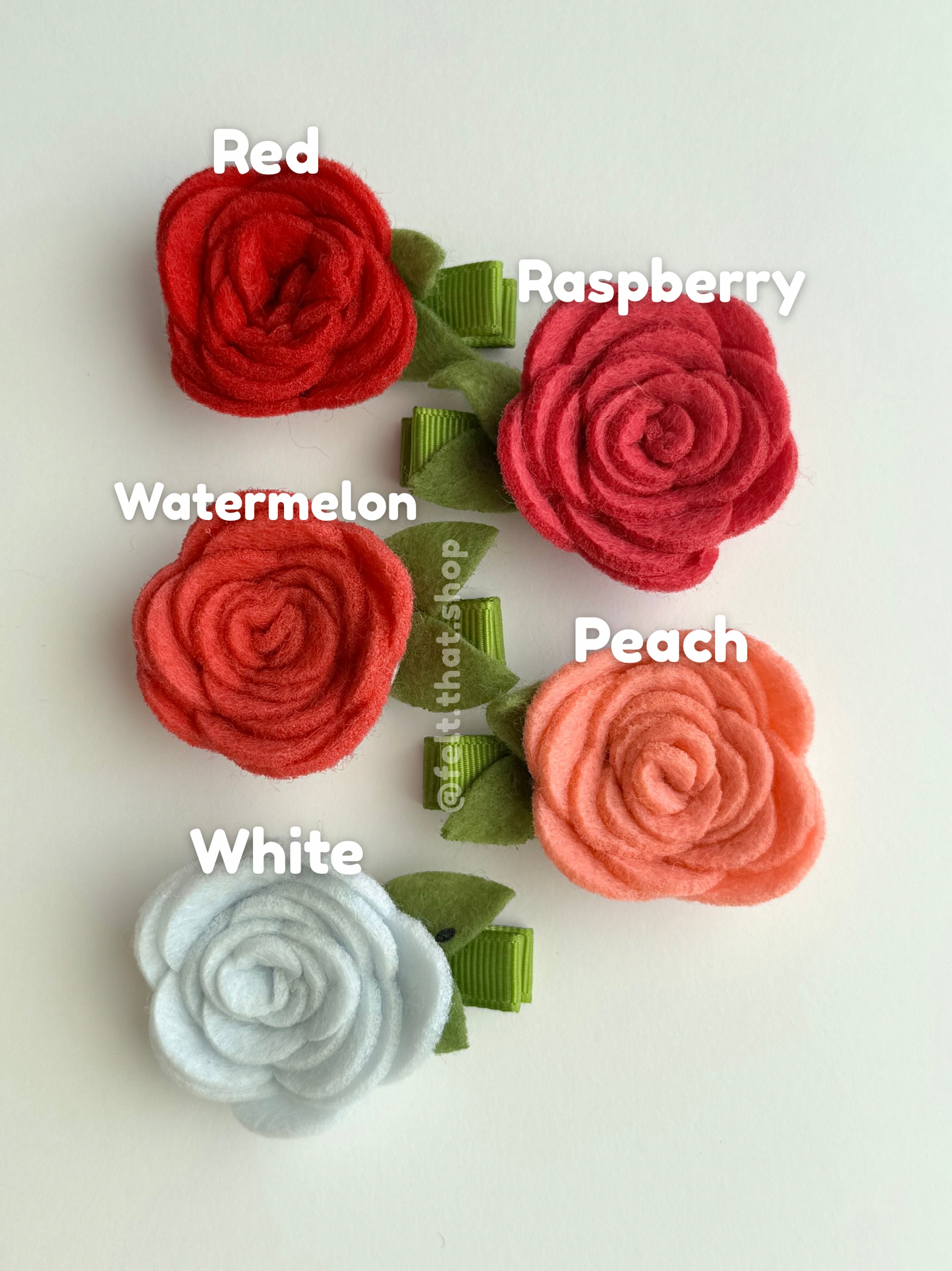 Single Rose Hair Clips