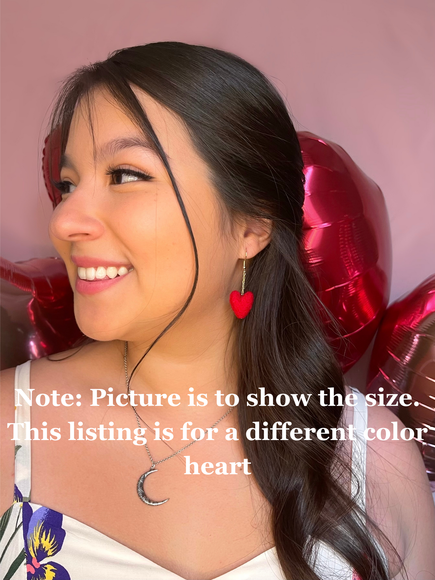 Small Blush Heart Dangles