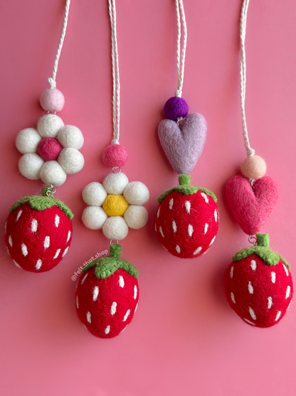 Red Strawberry Car Charm