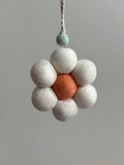 Flower Car Charm (White)