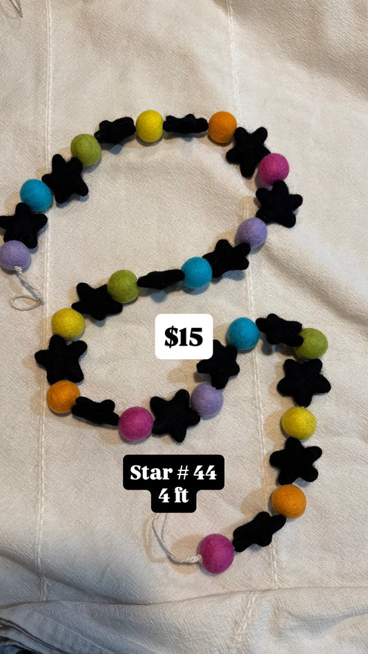 Black Star with Rainbow Garland #44