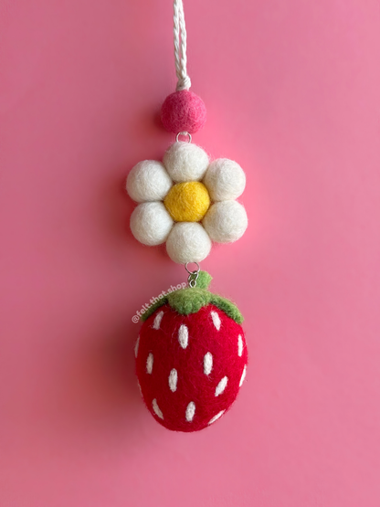 Red Strawberry Car Charm