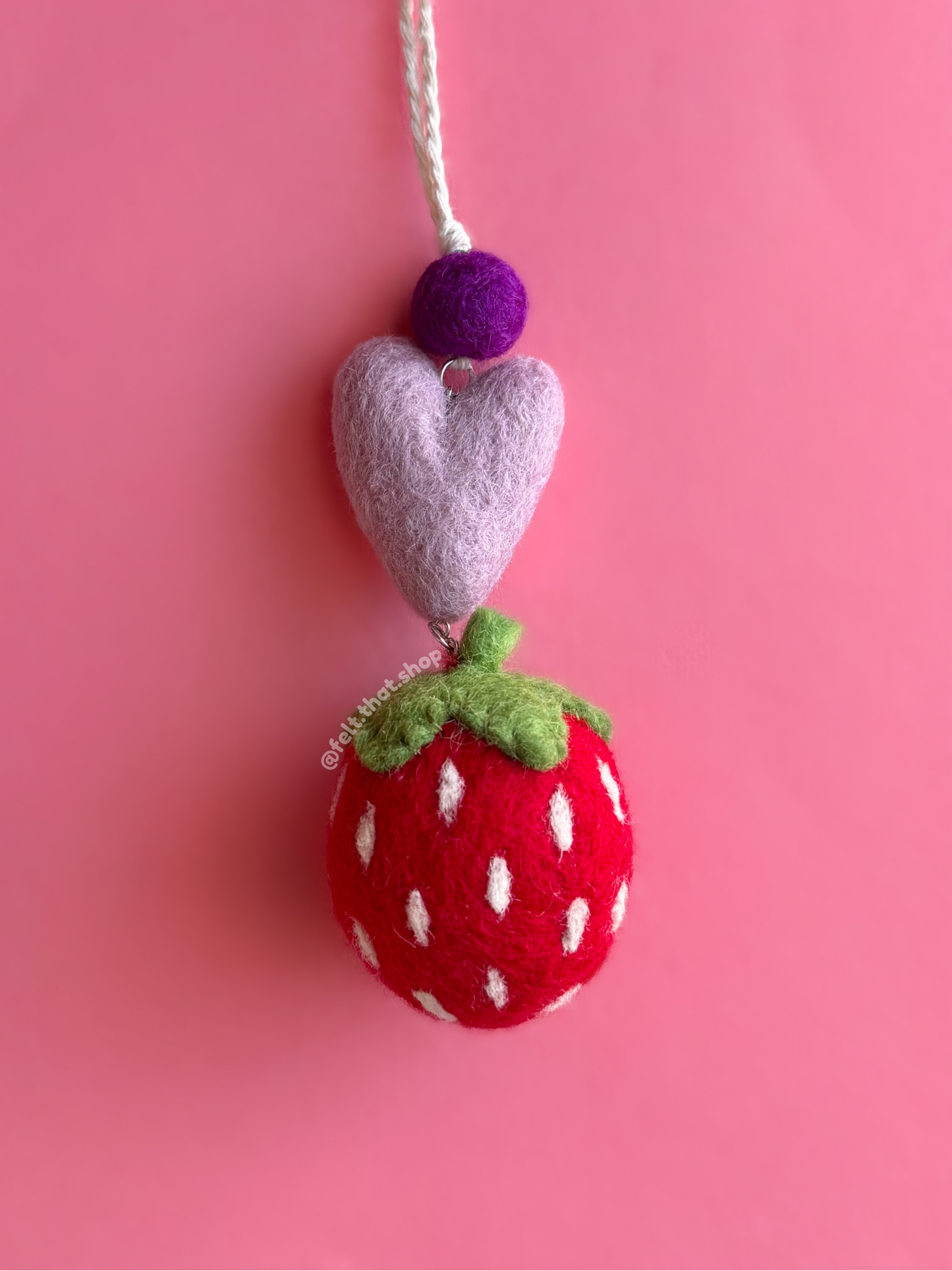 Red Strawberry Car Charm