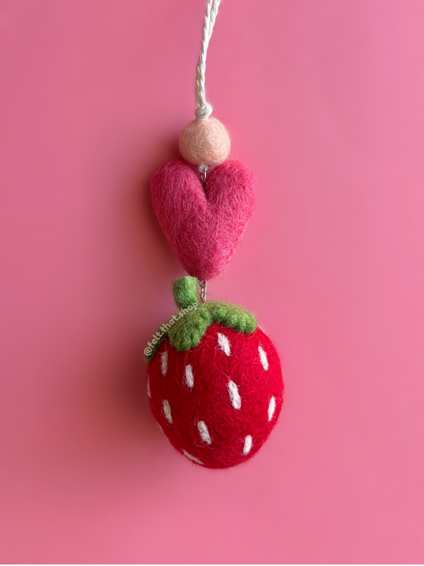 Red Strawberry Car Charm