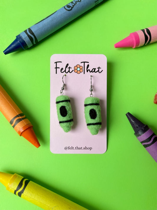 Lime Crayon Earrings