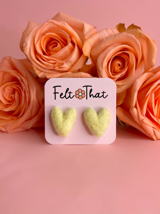 Lemon Heart Studs