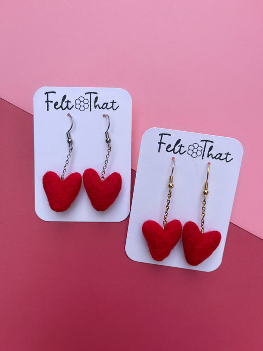 Small Red Heart Dangles