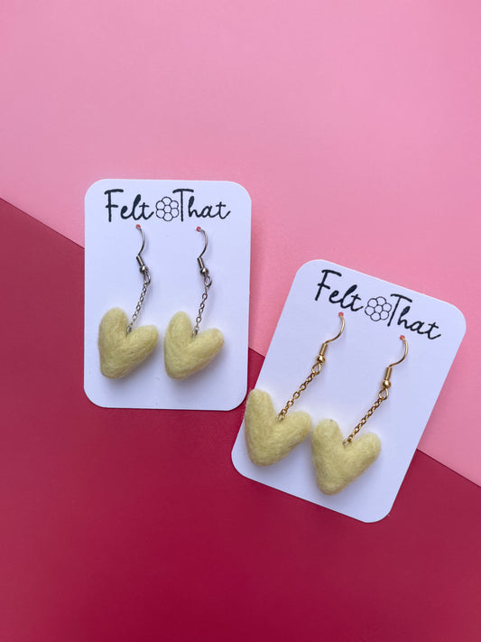 Small Lemon Heart Dangles