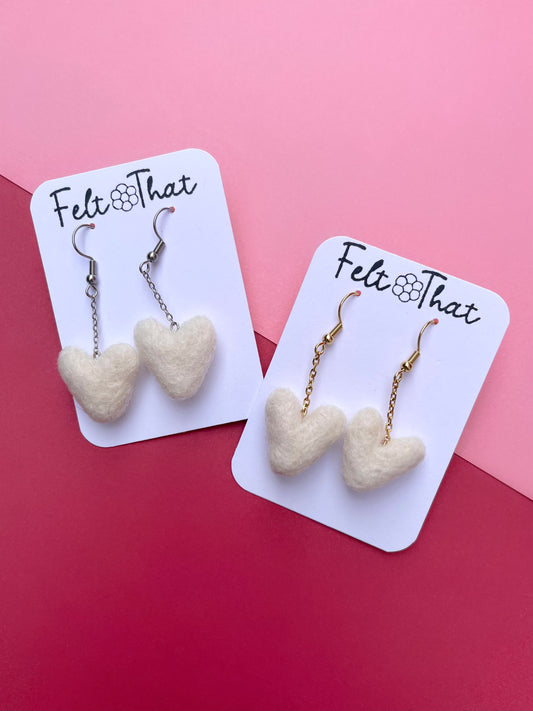 Small White Heart Dangles