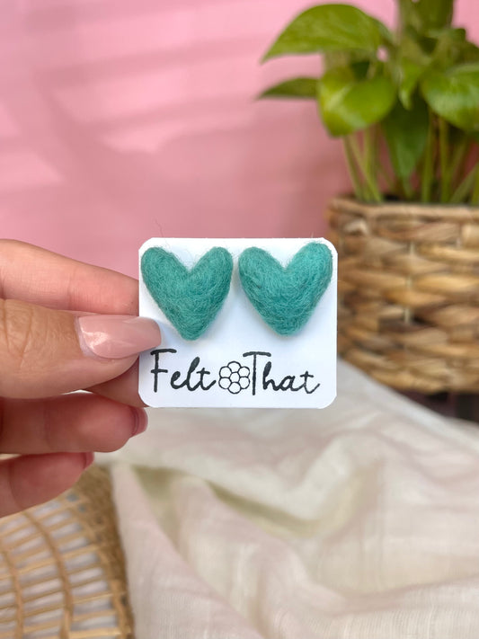 Aqua Heart Studs