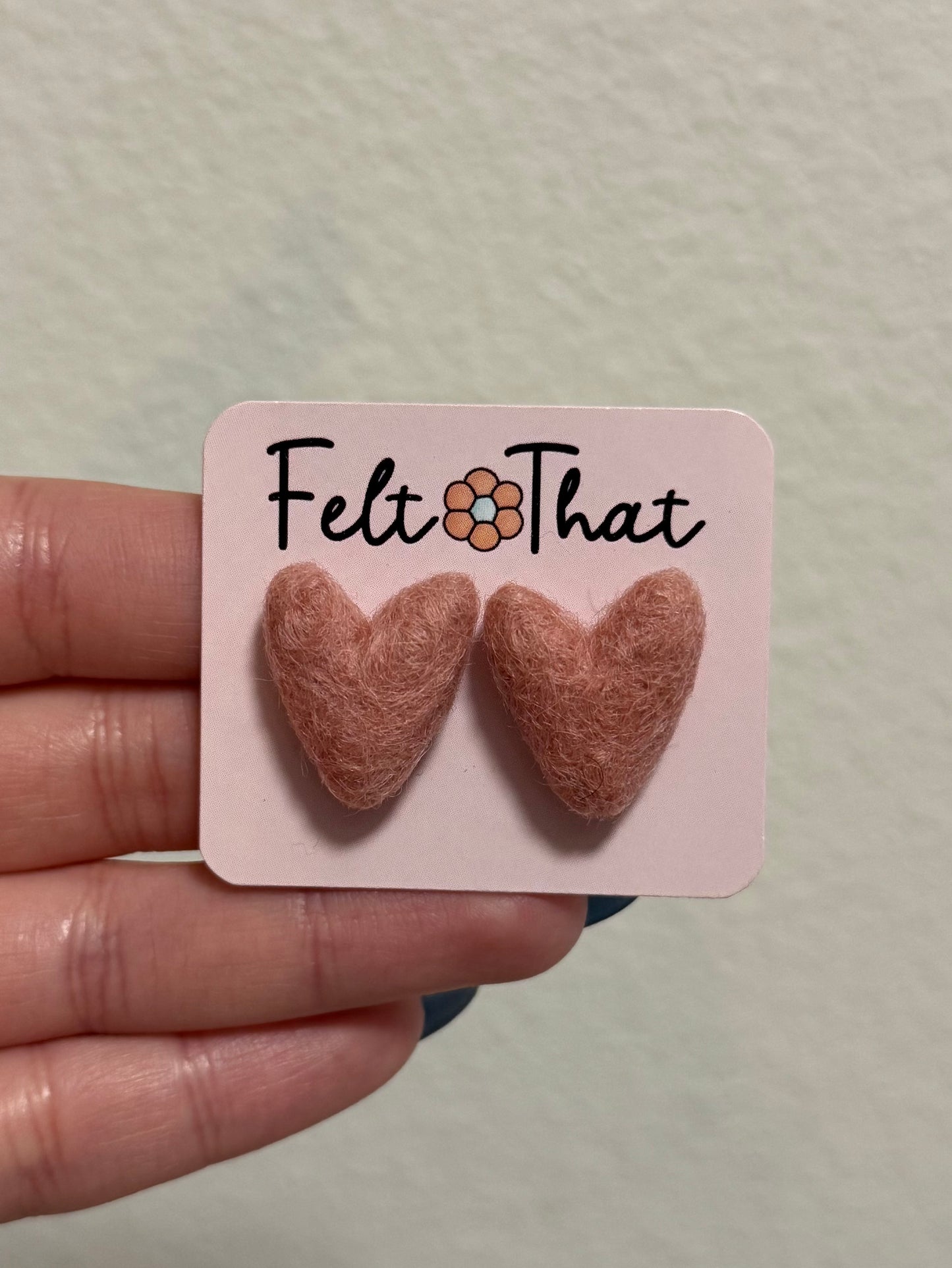 Rosewood Heart Studs