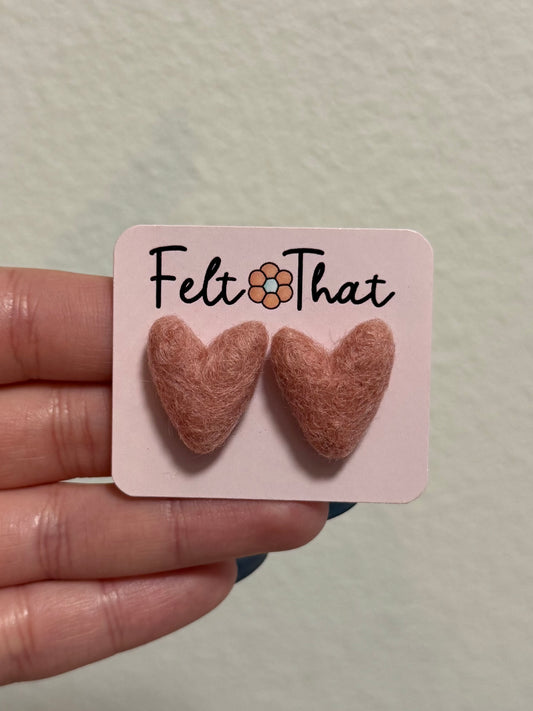 Rosewood Heart Studs