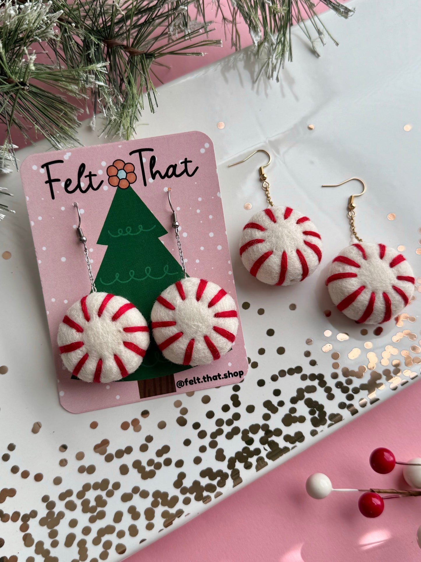 Medium Red Peppermint Dangles