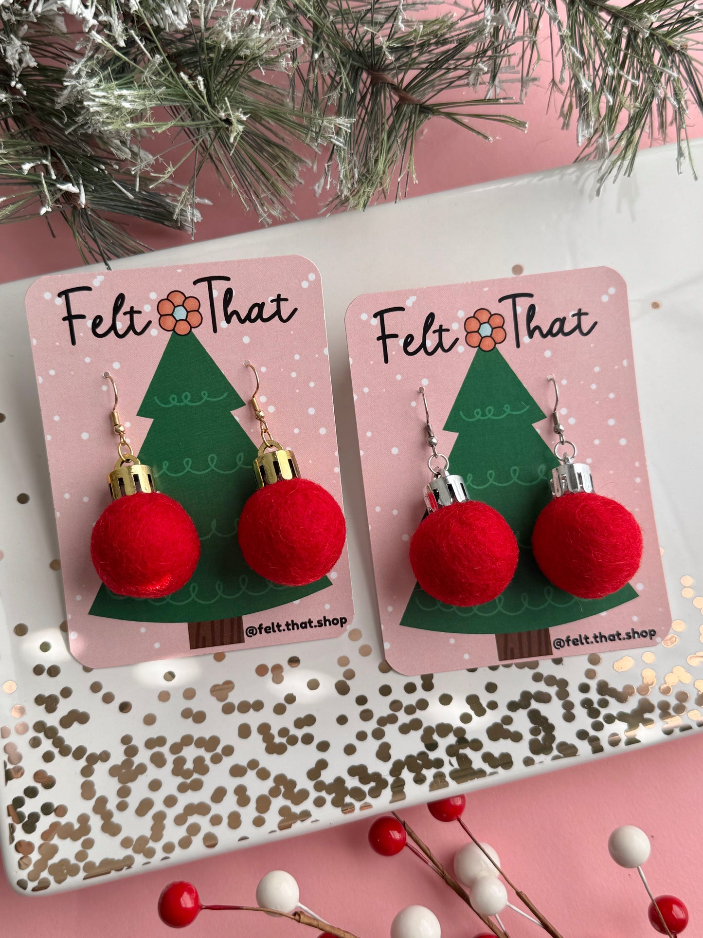 Merry Red Ornament Earrings