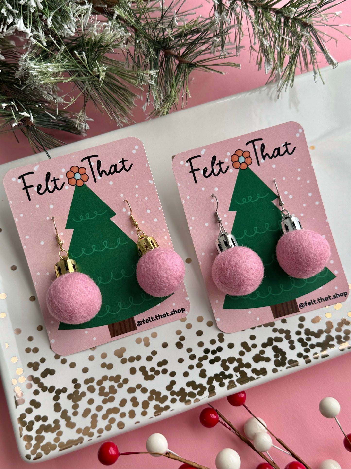 Frosted Rose Ornament Earrings