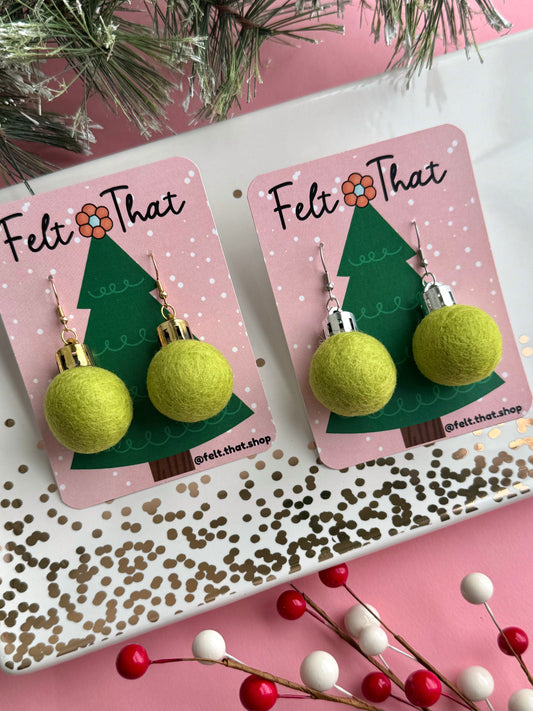 Elf Green Ornament Earrings