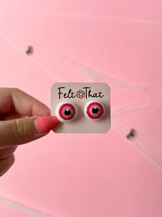 Pink Eyeball Studs (New)