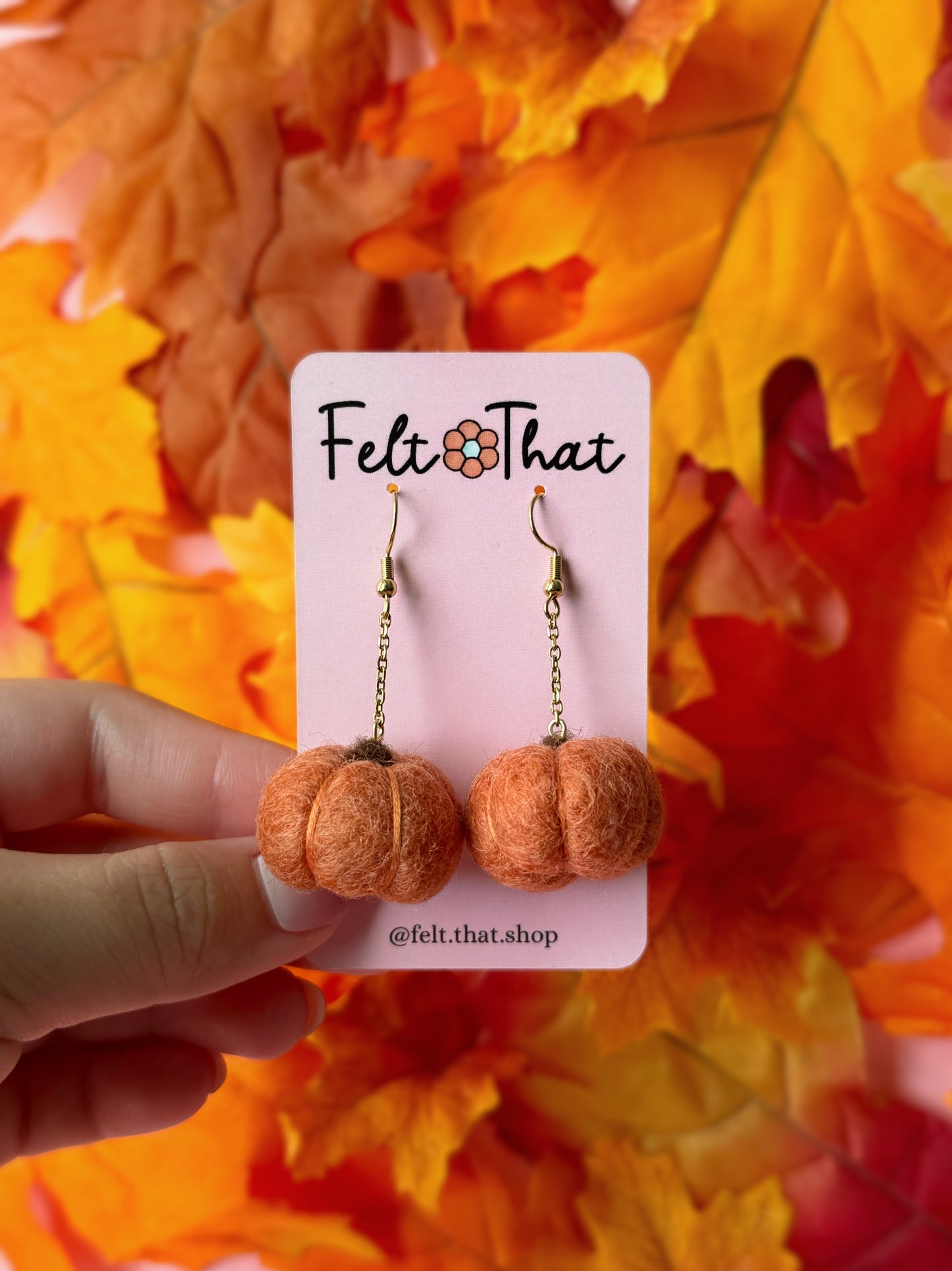 Dark Orange Pumpkin Dangles
